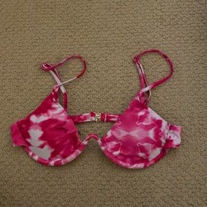 Pink and white marble underwire bikini